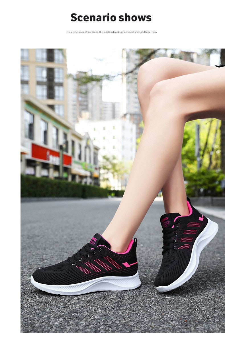 Litfun Women's Casual Sports Shoes Fashion Female Soft Bottom Sneakers Breathable Mesh Running Shoes Leisure Light Flats Shoes