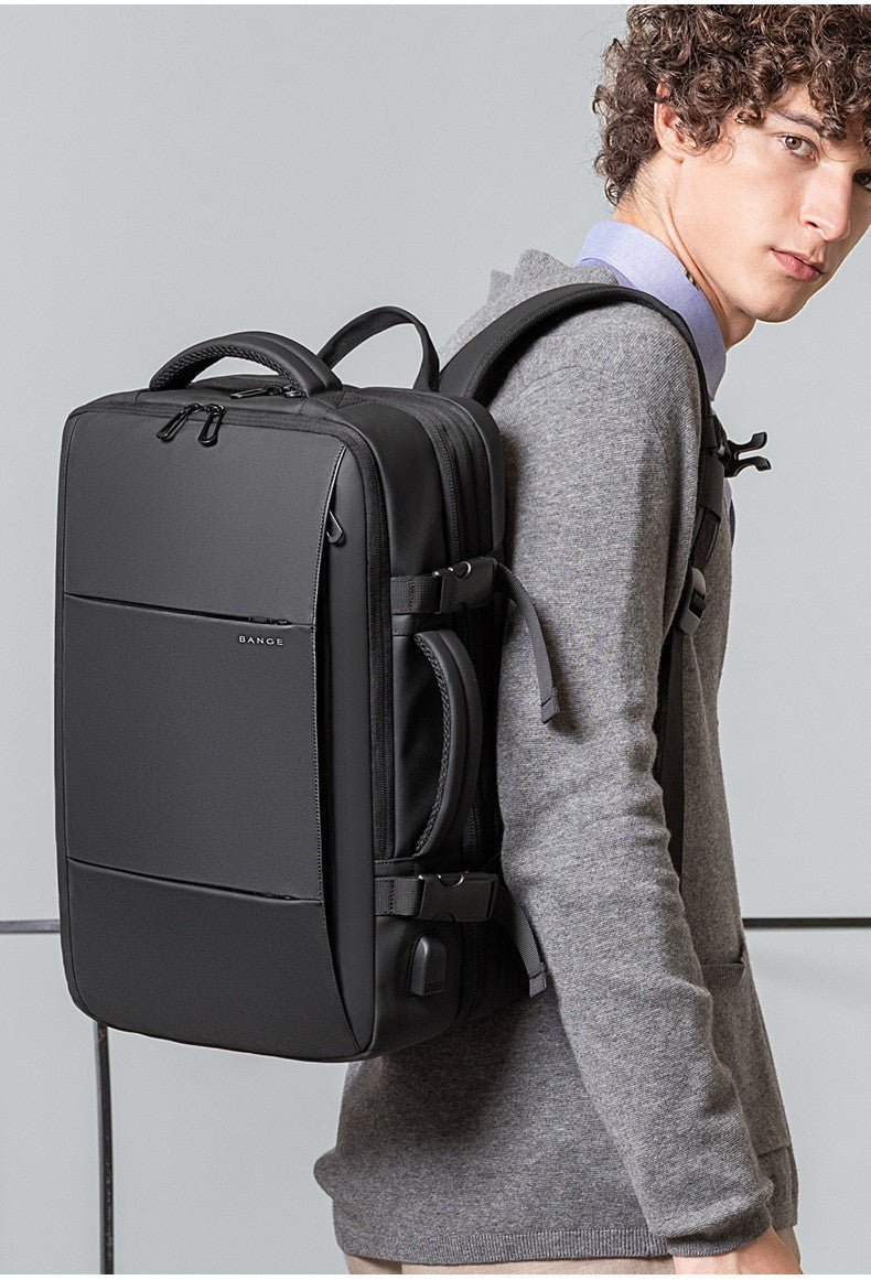 BANGE Mochila Expansível Masculina Impermeável Mochila para Notebook de 17.3 polegadas Masculina Grande Capacidade para Caminhada Viagem Mochilas Masculinas para Homens