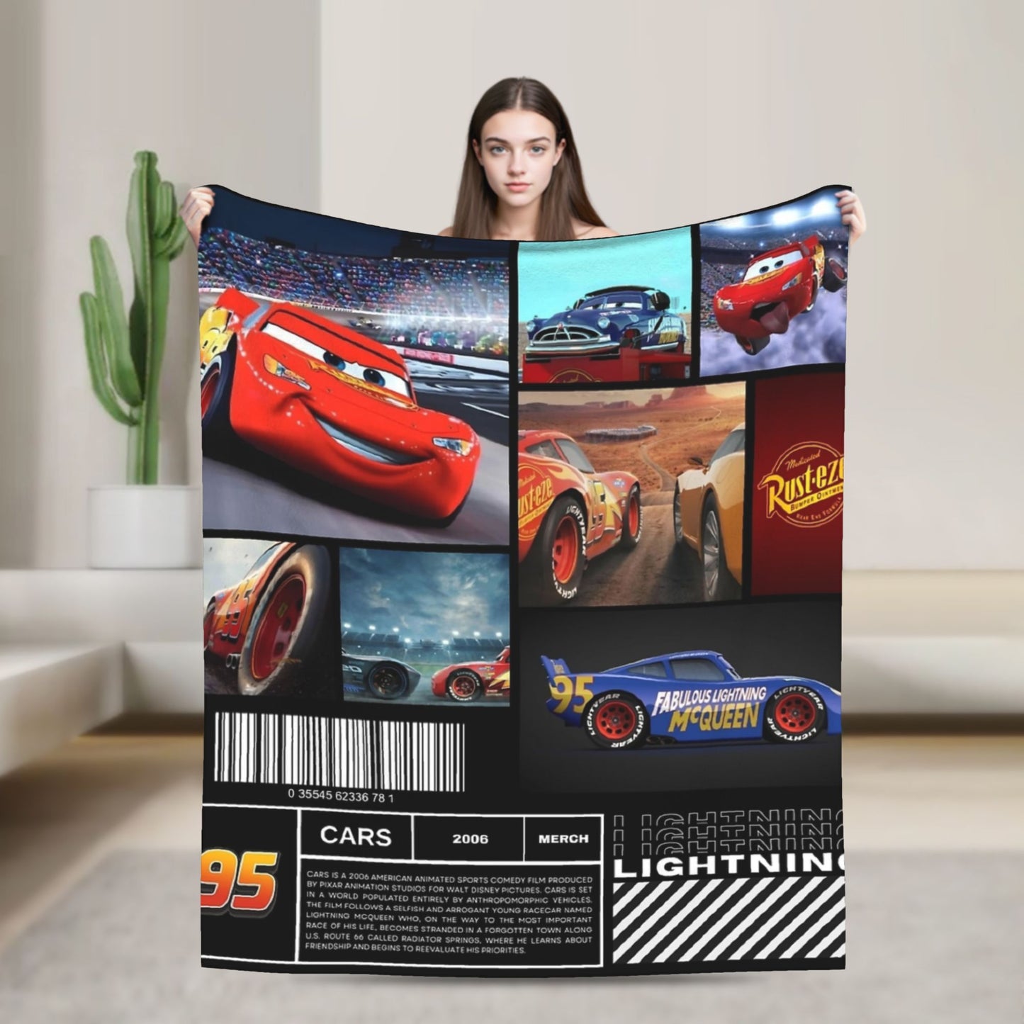 Mater Lightning McQueen Cars Blankets Flannel Spring Autumn  Multi-function Soft Throw Blanket for Home Travel Bedspread