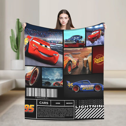 Mater Lightning McQueen Cars Blankets Flannel Spring Autumn  Multi-function Soft Throw Blanket for Home Travel Bedspread
