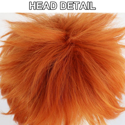 Synthetic Short Straight Orange Men Cosplay Wig with Bangs for Halloween Thanksgiving Day Christmas