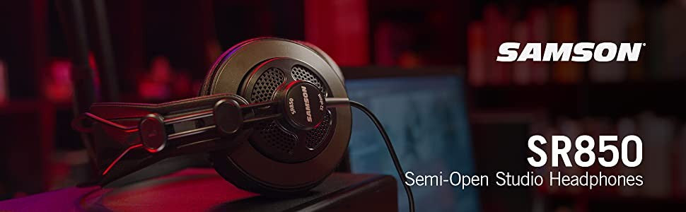 Original Samson SR850 monitoring HIFI headset Semi-Open-Back Headphones for Studio without retail box