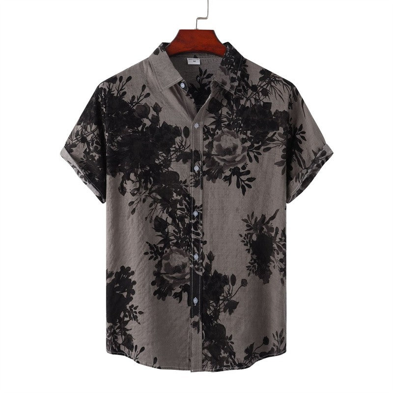 Retro Geometric Texture 3d Print Hawaiian Shirt Men Summer Short Sleeves Tops Beach Harajuku Street Lapel Blouse Male Clothes