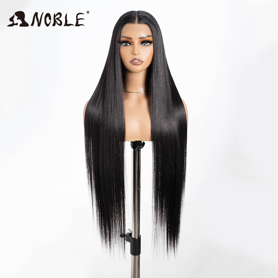 Perucas Noble Cosplay Para Mulheres Negras Perucas Sintéticas Lisas de Renda de 38 Polegadas Peruca Loira Ombre de Renda Peruca Sintética Loira de Renda Cosplay