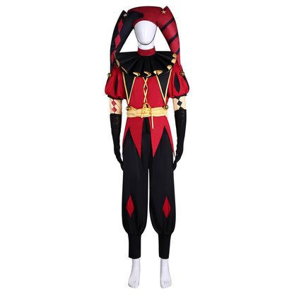 Hazbin Hotel Fizzarolli Cosplay Costume The Amazing Digital Circus Pomni Pierrot Harlequin Clown Outfit Halloween Party Costume