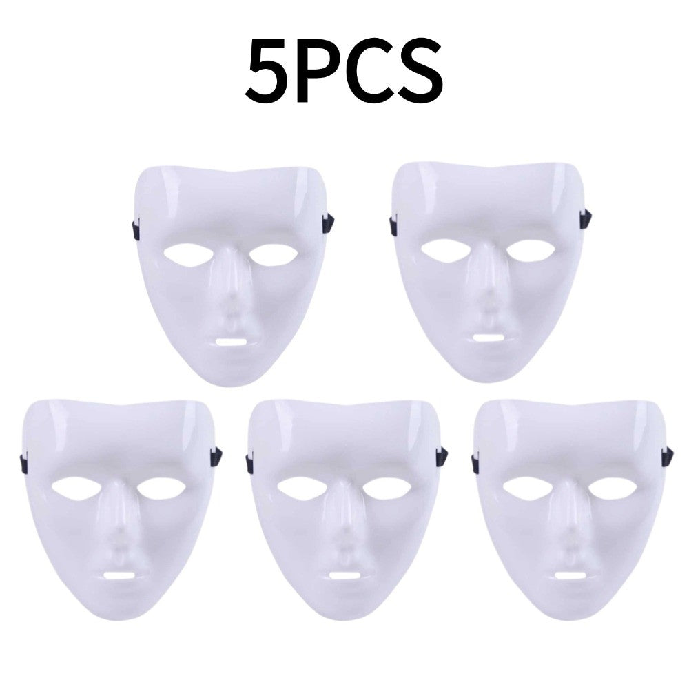 Creative White Blank Mask For Cosplay 1/5PCS Halloween Masquerade Performance White Full Face Hand-Painted Props For Party Tools
