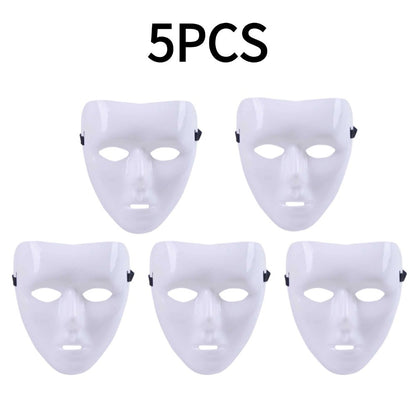 Creative White Blank Mask For Cosplay 1/5PCS Halloween Masquerade Performance White Full Face Hand-Painted Props For Party Tools