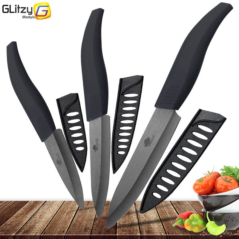 Ceramic Knives Set for Kitchen 3 4 5 6inch Chef Knife Anti-slip Handle Rustproof Blade Fruit Vegetable Slicer Paring Cook Cutter