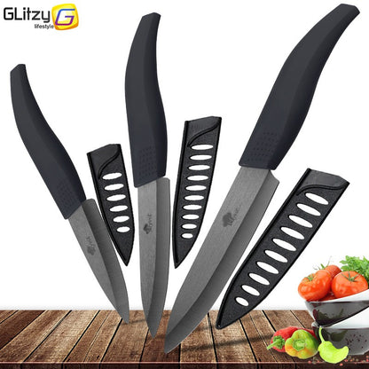Ceramic Knives Set for Kitchen 3 4 5 6inch Chef Knife Anti-slip Handle Rustproof Blade Fruit Vegetable Slicer Paring Cook Cutter