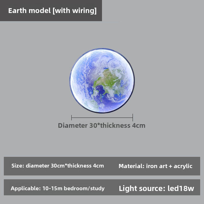Modern LED Lunar Wall Lamp, Planetary Elegant Design Ceiling Lamp for Bedroom, Living Room Decor