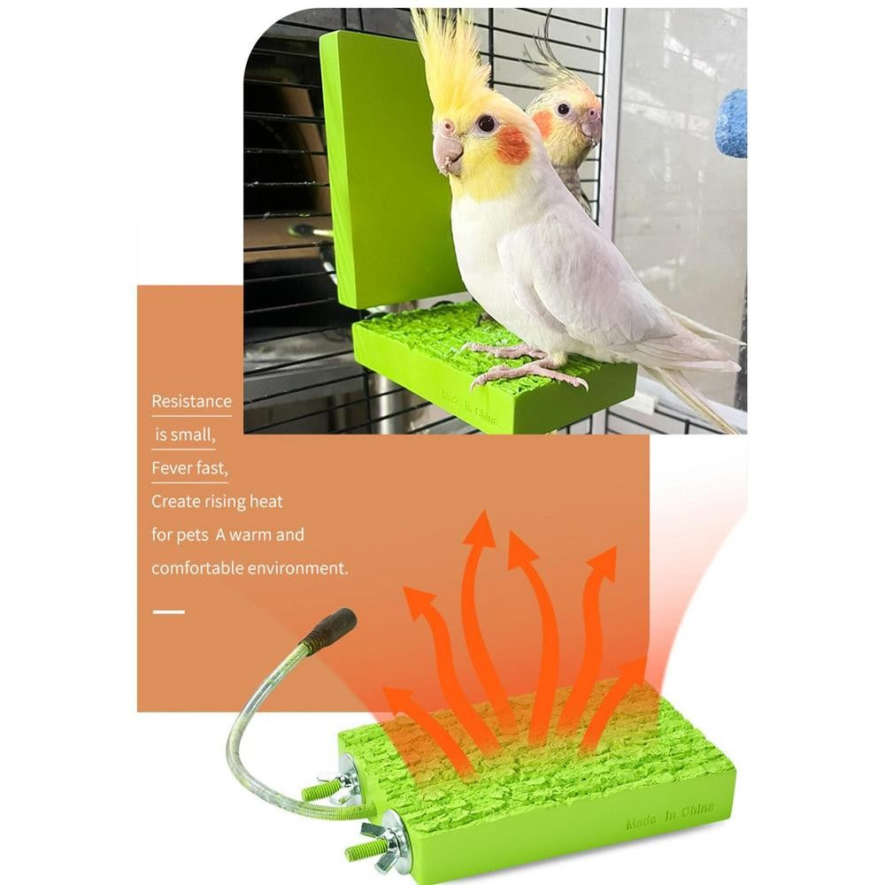 Aquecedor de Gaiola de Pássaros Thermo Perch Aquecedor de Papagaio Suporte de Aquecimento para Pássaros Aquecedor de Pássaros Anti Mordida Automático Snuggle Up para Calopsitas Periquitos
