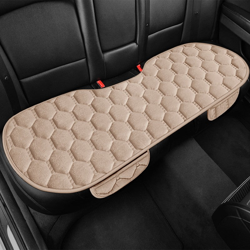 Car seat cushion three piece set, single seat, single piece, winter plush backrest, no binding, anti slip, cold resistant pad