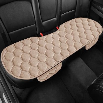 Car seat cushion three piece set, single seat, single piece, winter plush backrest, no binding, anti slip, cold resistant pad