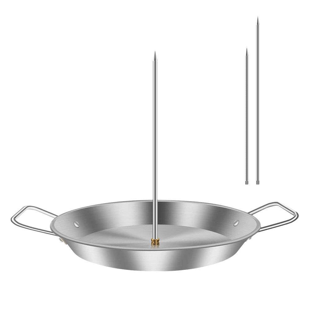 Stainless Steel Barbecue Grilling Rack for Steak Beer Metal Vertical Skewer Grilling Replacement Spikes with Handle Accessories