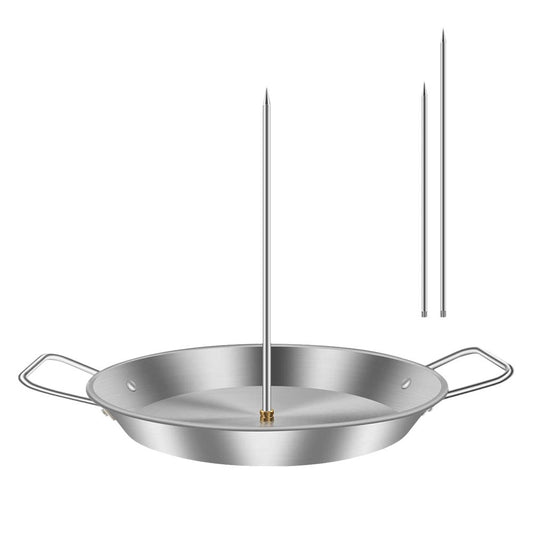 Stainless Steel Barbecue Grilling Rack for Steak Beer Metal Vertical Skewer Grilling Replacement Spikes with Handle Accessories