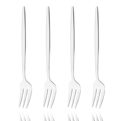 4Pcs Gold Fruit Cake Dinnerware Set Mirror Stainless Steel Tea Fork Set Snack Dessert Fork Small Salad Cutlery Kitchen Utensils
