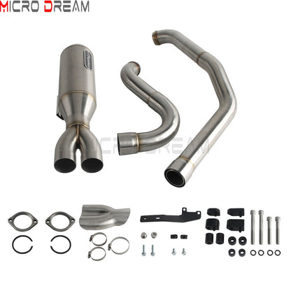 2 into 1 Motorcycle Engine System Pipe Slip on Exhaust Mufflers For Harley Street Glide ST FLHXST EFI FLHX Special FLHXS 2017-25