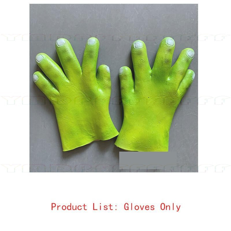 Movie Green Monster King Shrek Cosplay Mask Headset Gloves Halloween Makeup Ball Party Funny Adult Latex Cartoon New