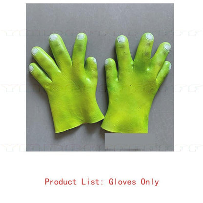 Movie Green Monster King Shrek Cosplay Mask Headset Gloves Halloween Makeup Ball Party Funny Adult Latex Cartoon New