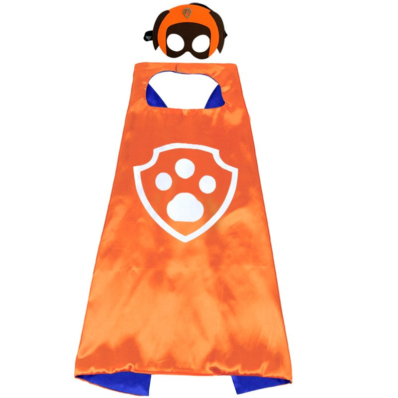 Anime Dog Patrol Kids Cosplay Costume Cape with Eye Mask Halloween Marshall Chase Skye Zuma Rubble Rocky Children's Dress-Up