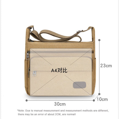Men's Canvas Messenger Bag Single Shoulder High Quality Crossbody Bag Messenger Bag Commuter Travel Daily Use With Compartment