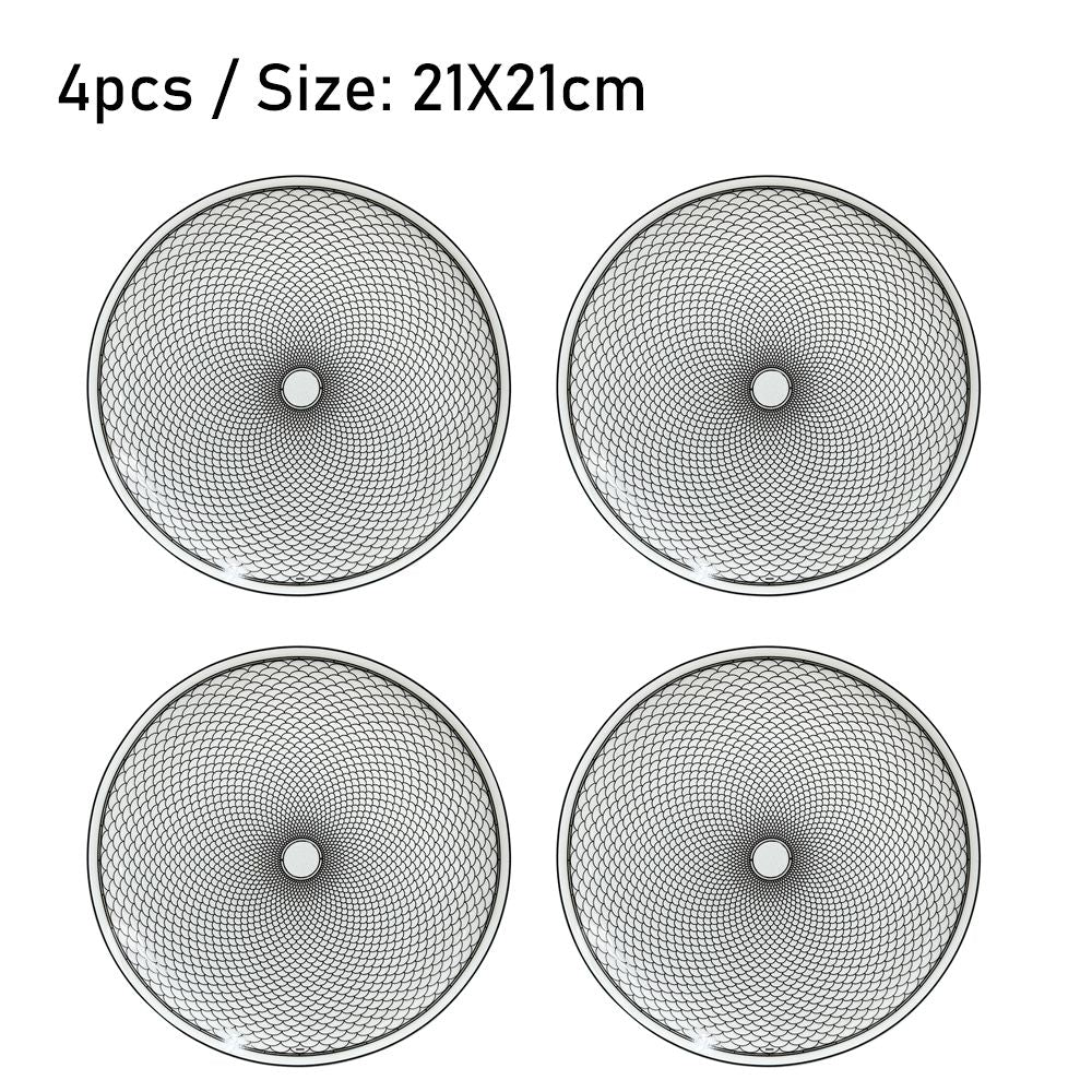 Conjunto de Mesa Elegante em Porcelana Fina Europeia Louça Ocidental Prato de Bife Prato Raso Prato de Dim Sum Faca Garfo Doméstico Prato de Bife