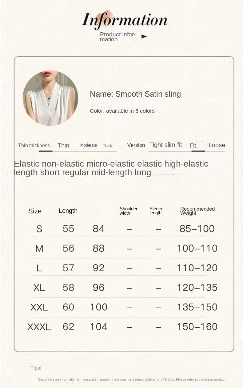 Womens Tops Blouses Solid Color White Satin Blouse Office Shirt Blusas Sleeveless Women Shirts Black White Female YTM A31