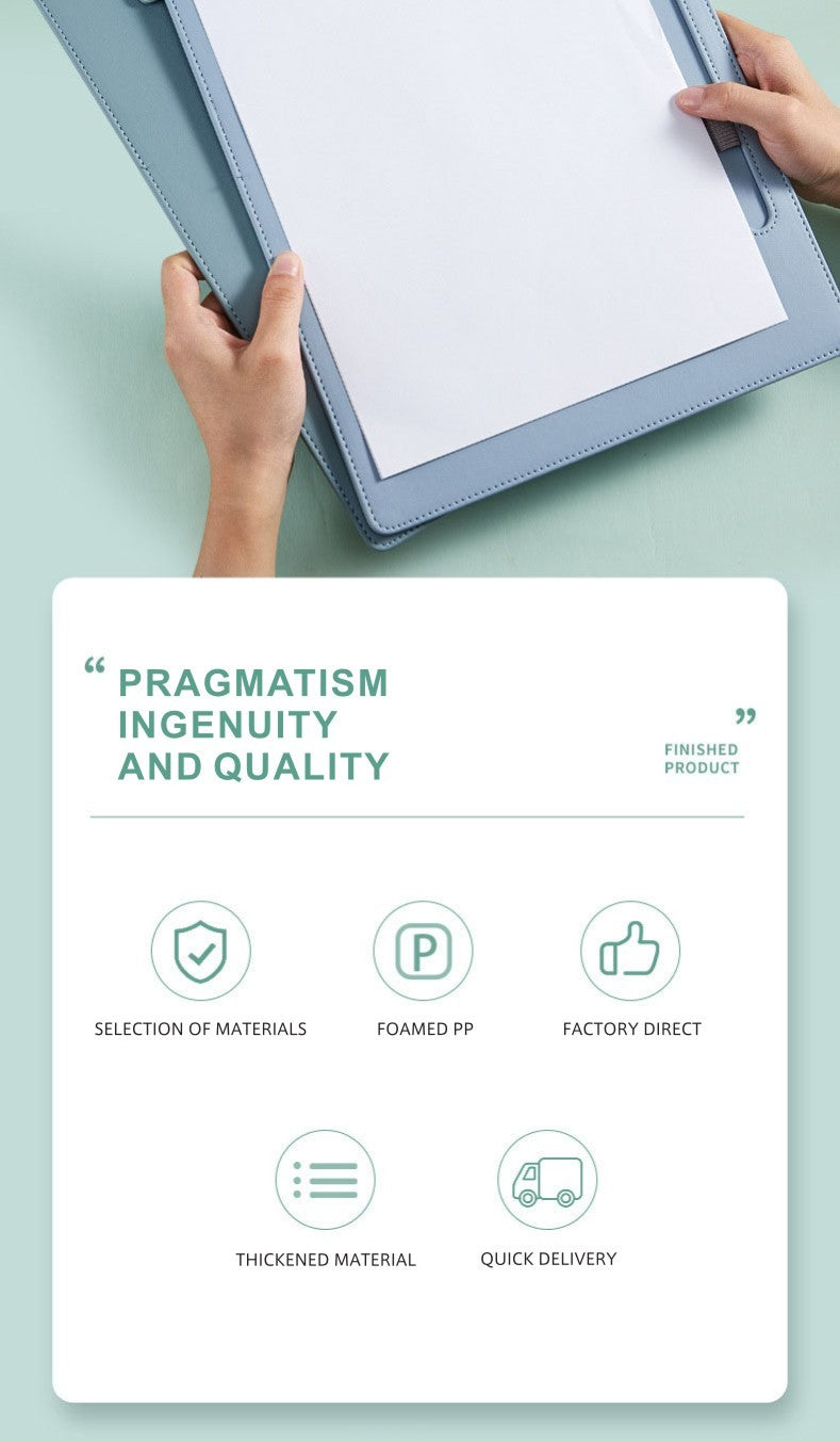 A4 leather writing clip, business folder, data book, office storage menu clip, contract book clip, music score clip