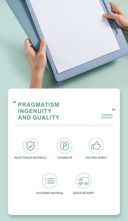 A4 leather writing clip, business folder, data book, office storage menu clip, contract book clip, music score clip