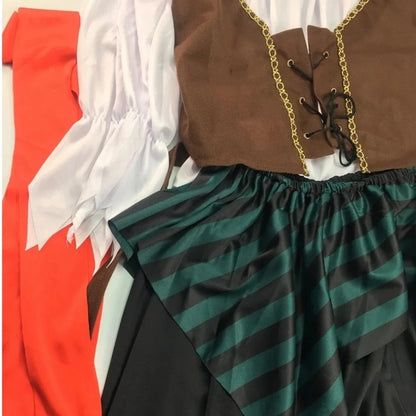 Pirate Pirates of the Caribbean Cosplay Captain Jack Sparrow Costume Men Women Female Male Female Carnival Halloween Sexy Set