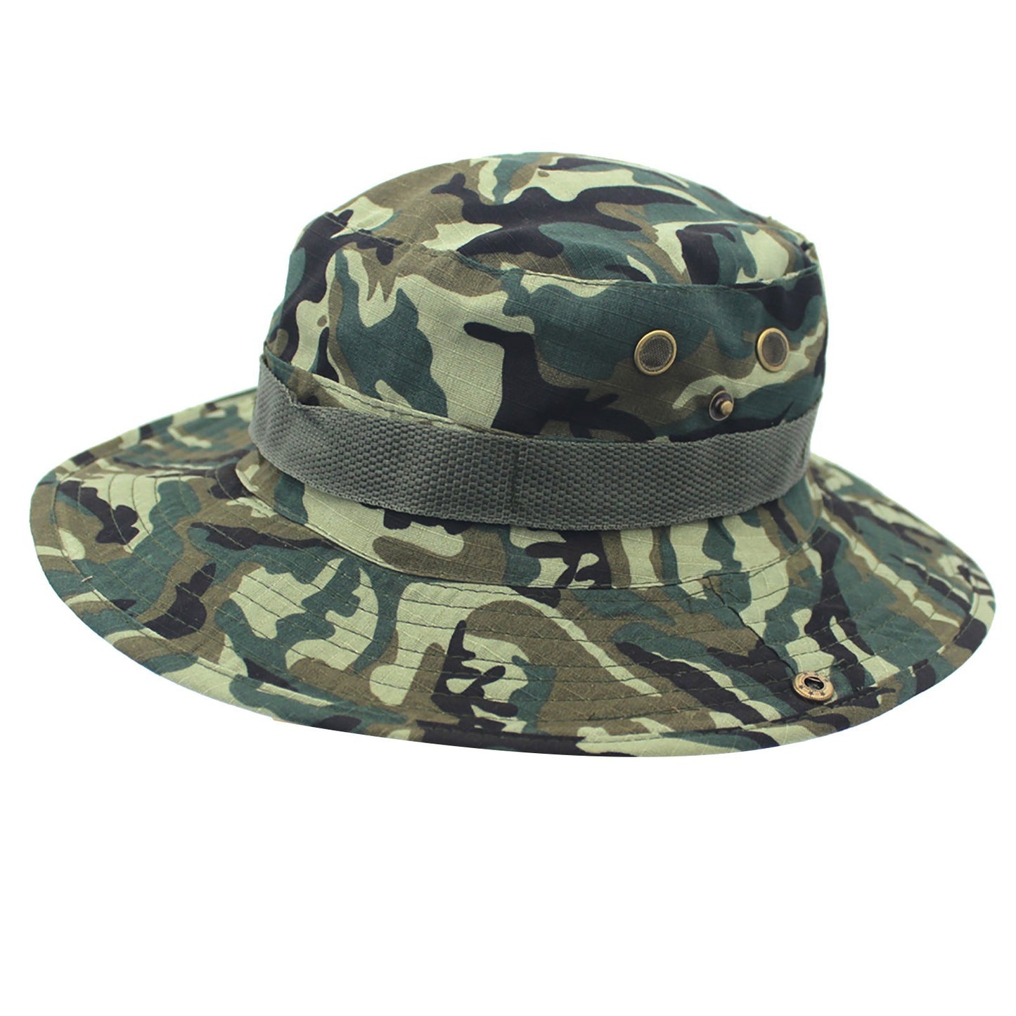 Fashion Men And Women Outdoor Camping Sport Travel Camouflage Fisherman Sunscreen Hat Foldable Wide Brim Soft Hat