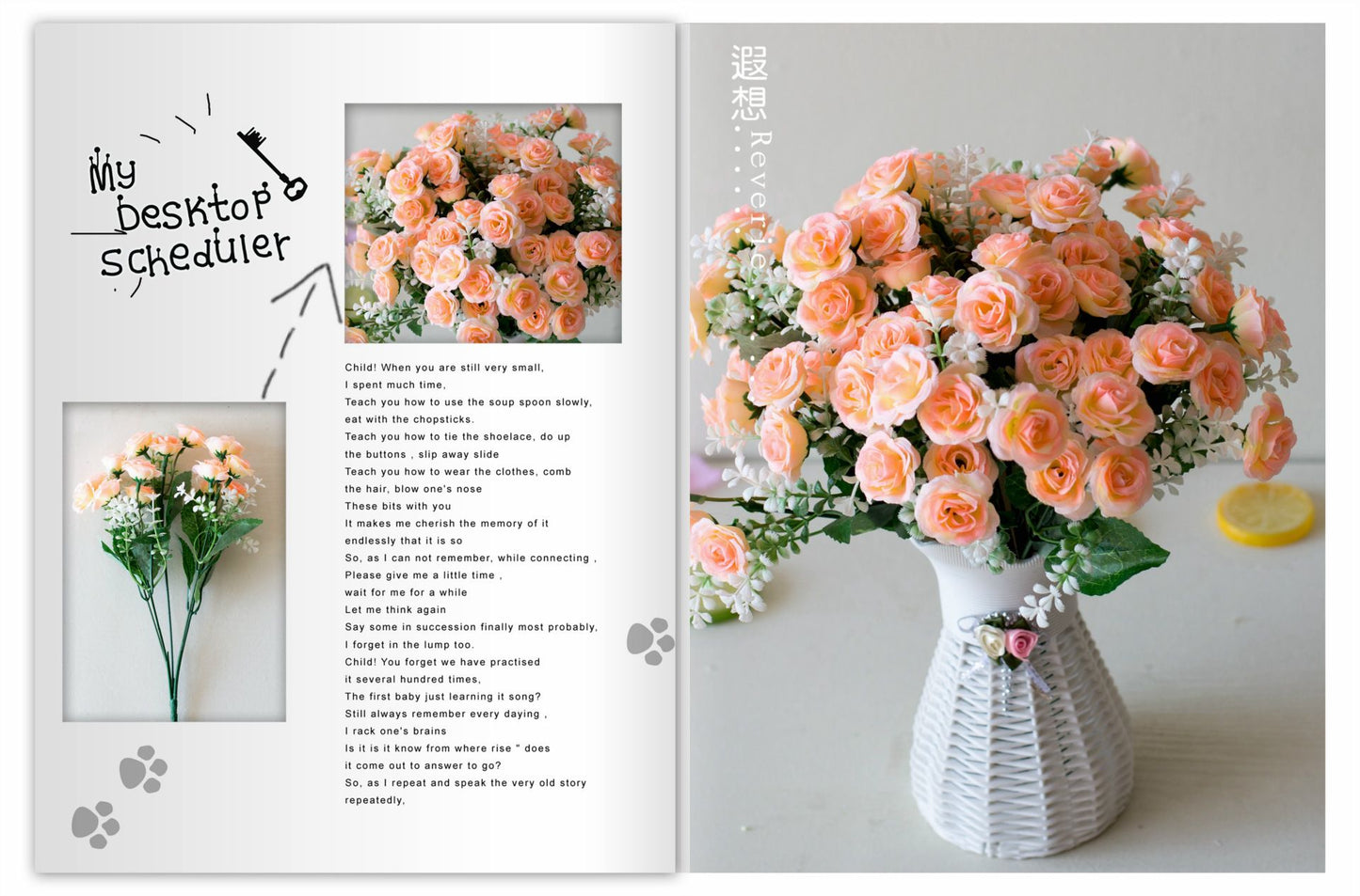 30cm 15Heads Artificial Mini Roses Flower Bouquet Home Living Room Office Desktop Ornament Fake Flowers Wedding Party Decor