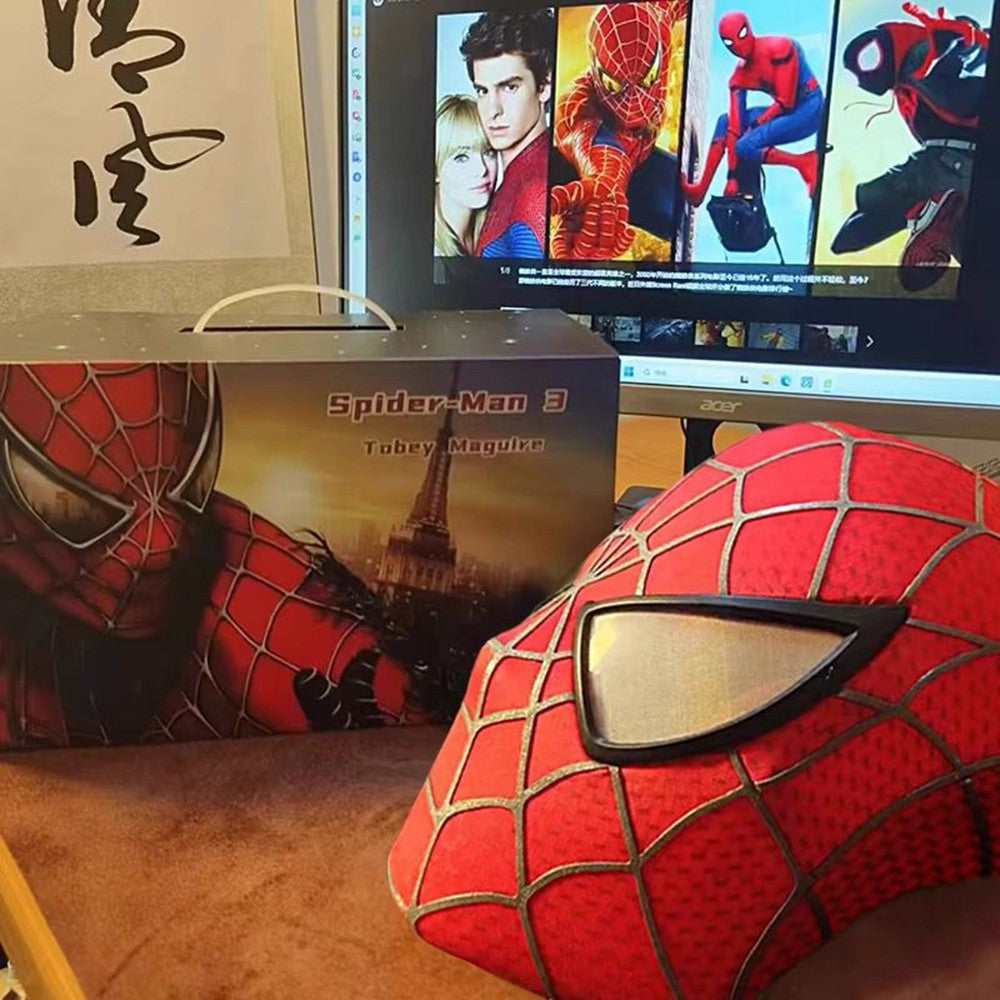 A Incrível Máscara de Homem-Aranha de Toby Maguire com Casco Rígido e Olhos Magnéticos, Tecido Estampado de Teias 3D de Venom de Super-Herói Cos
