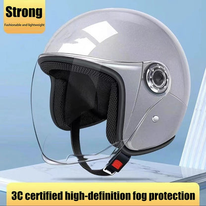 Unisex Comfortable & Ventilated Electric Riding Lens Helmet for Four Seasons, Adjustable Safety Motorcycle Helmet - 1 Piece