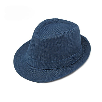 Middle-aged Spring and Summer Outdoor Sun Protection Hat Beach Top Hat Female Casual Retro Jazz Linen Hat  Fedoras for Man Party