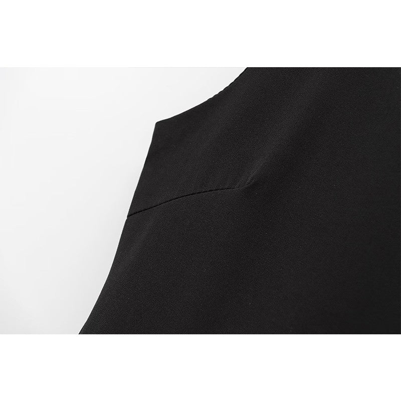 TFMLN Fashion Women Ruffle Pleated Dress Slim O-neck Sleeveless Backless Dresses Female 2025 Party Club Lady Vestidos