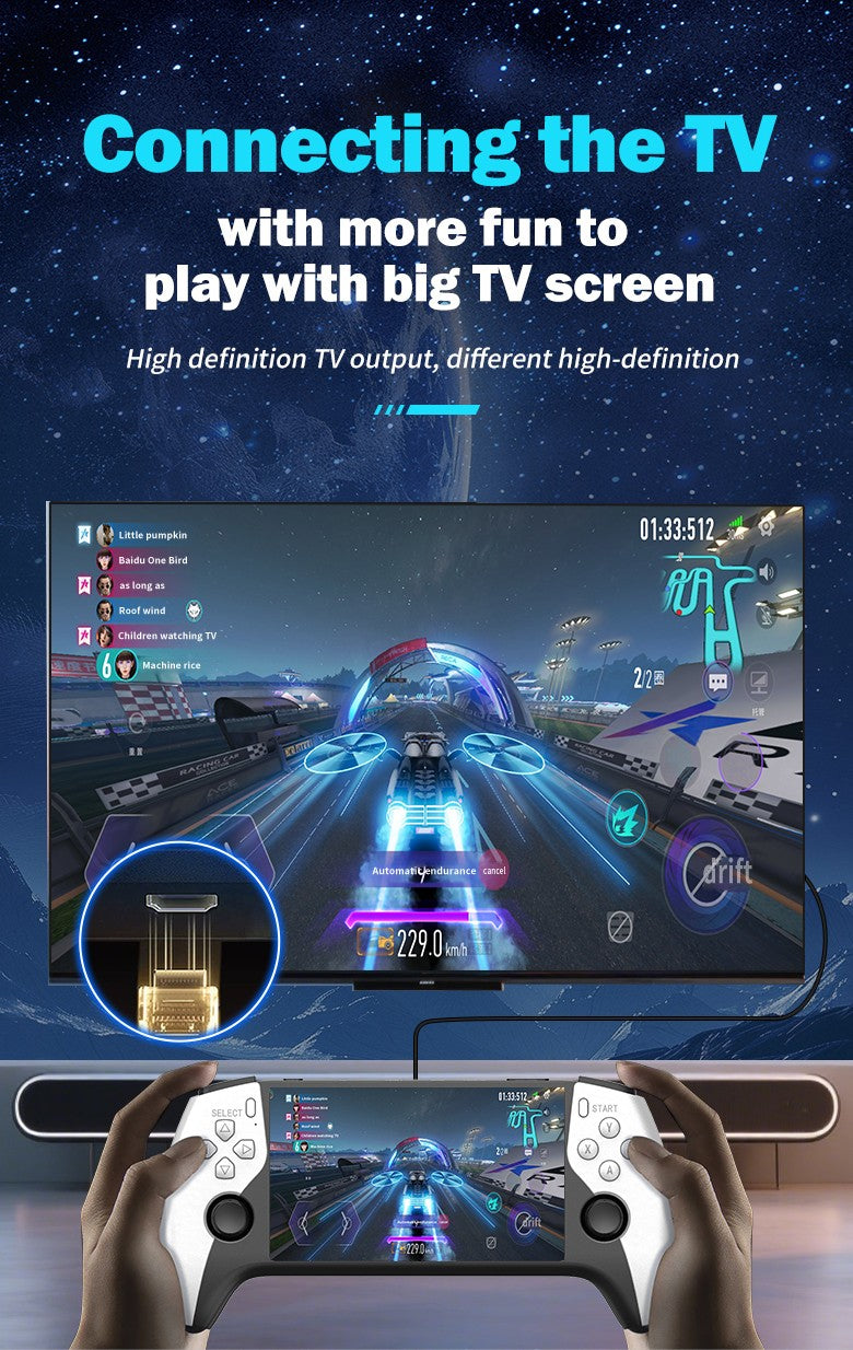 SF3500 Handheld Game Console, 5-Inch IPS Large Screen Portable Game Console, Built-in 20000+ Games, Supports FHD Output
