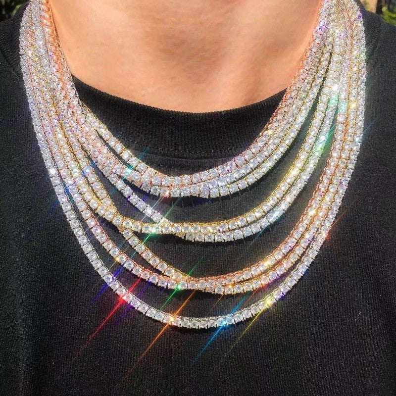 Colar de Tênis Hip Hop Bling Bling Joias de Festa para Homens Mulheres Concertos Festivais Presente Ideal para Fãs de Rapper e Criadores de Tendências