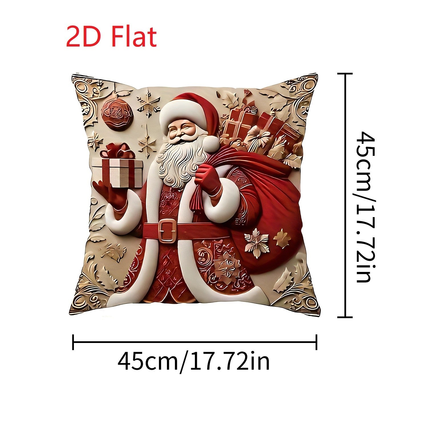 1pcs 2D Christmas Pillow Cover Xmas Party Decoration 2025 Xmas Holiday Santa Claus Pillow Cover Navidad Natal New Year Gift 2026
