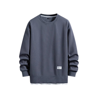 High-end Quality Waffle Fabric Round Neck T Shirts Long Sleeved 2023 Spring Autumn Casual All-match T-shirt Fashion Men Clothing