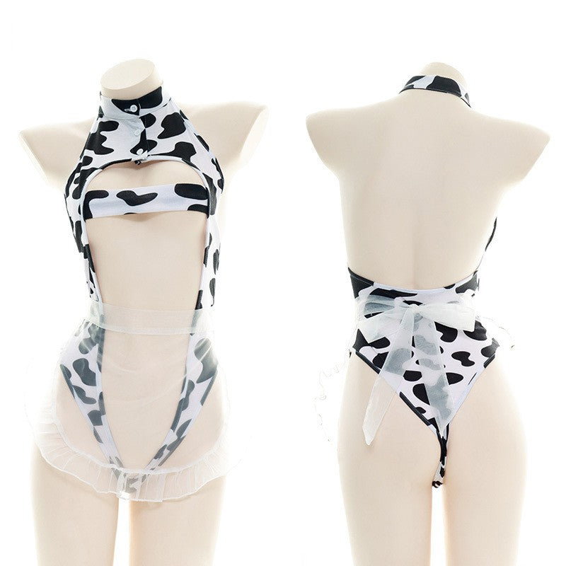 AniLV Cow Series Swimsuit Bodysuit Bikini Maid Unifrom Costume Summer Beach Kawaii Girl Swimwear Skirt Uniform Set Cosplay