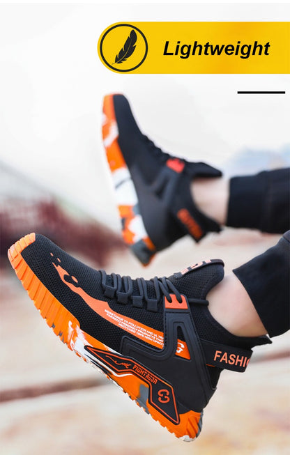 Steel Toe Anti-smash  Anti-Puncture Safety Shoes Men Lightweight Slip Resistant Work Shoes Comfortable Breathable Work Boots Men