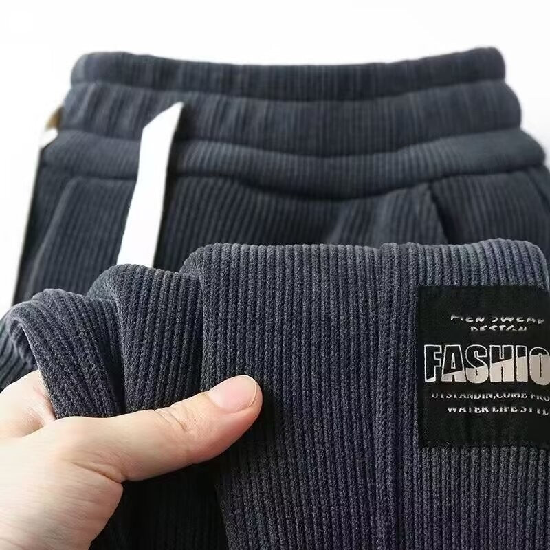 Calça Masculina Moletom Tech Fleece Bordado Sarja Folgada Jogger Calça Harem Masculina Outono Casual Calça Térmica Esportiva Solta