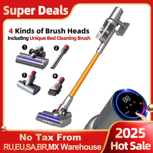 Cordless Handheld Vacuum Cleaner,27000PA,Touch Screen,Smart Dust Sensor,Auto Speed Control for Home Bed Carpet Clean