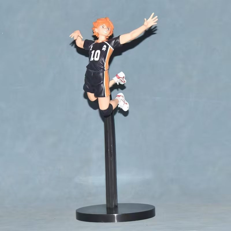 26CM Anime Haikyuu Tobio Kageyama Shoyo Hinata Figura Competição Nacional Pose de Salto na Rede 1/8 Modelo de Brinquedo de Presente Figura de Ação