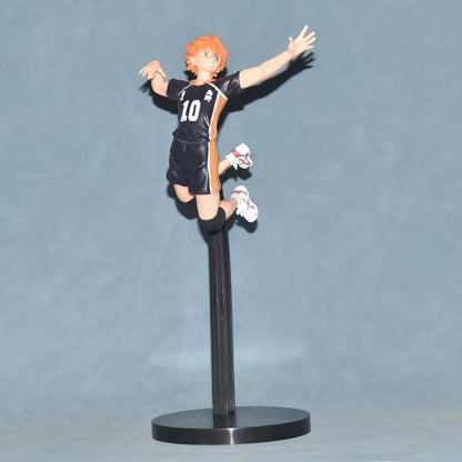 26CM Anime Haikyuu Tobio Kageyama Shoyo Hinata Figura Competição Nacional Pose de Salto na Rede 1/8 Modelo de Brinquedo de Presente Figura de Ação