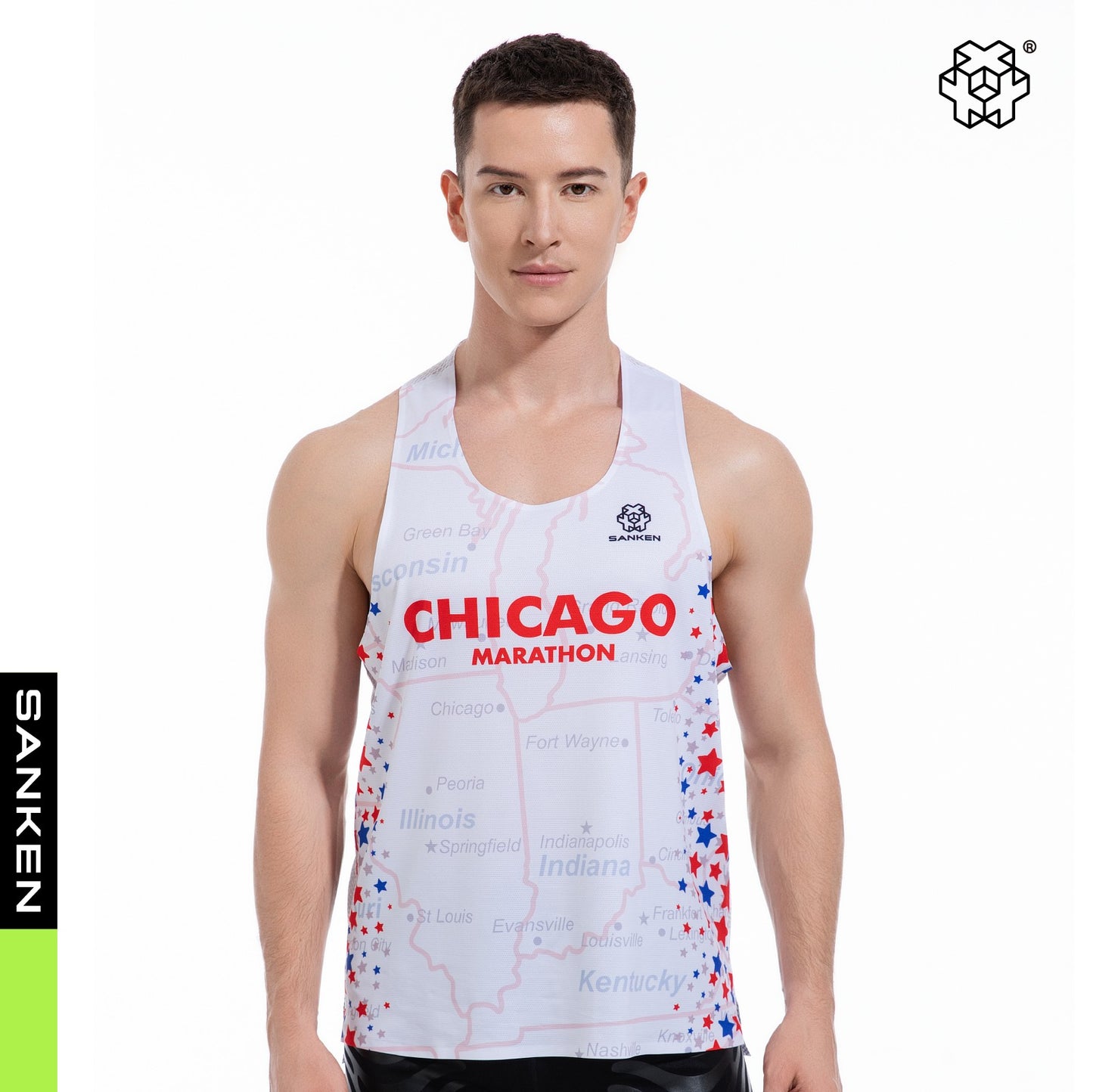 Men's Seamless Lightweight Marathon Tank Top Dry Fit Sleeveless Workout T-Shirt Fitness Singlet for Running
