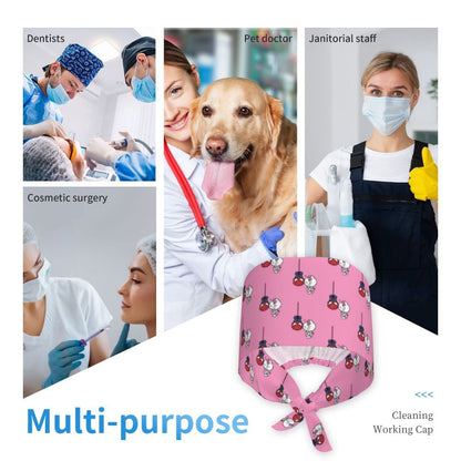 Custom Hello Kitty Medical Staff Scrubs Hat Women Men Cartoon Chara For Chef Hat Scrub Caps