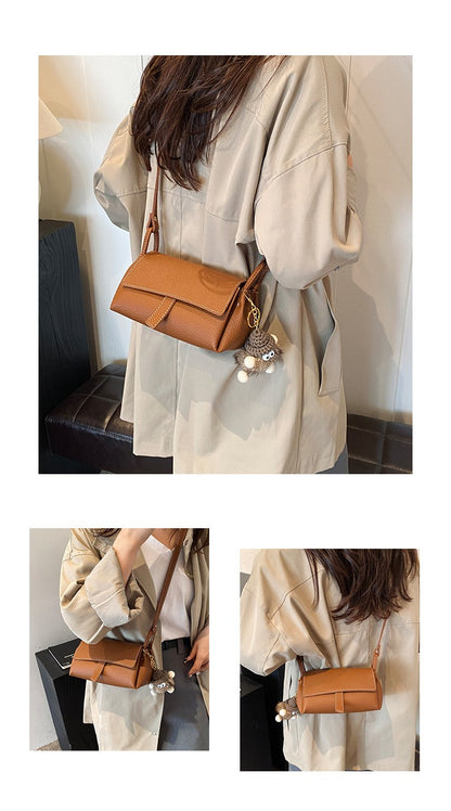 New Retro Pillow Bag Simple Solid Color Versatile Personality Single Shoulder Crossbody Bag Fashionable Niche Women's Bag