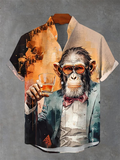 New Fashionable Luxury Hawaiian Holiday Beach Flower Cat Shirt 2025 Best Ethnic Style Clothing Camisa Hawaiana Hombre